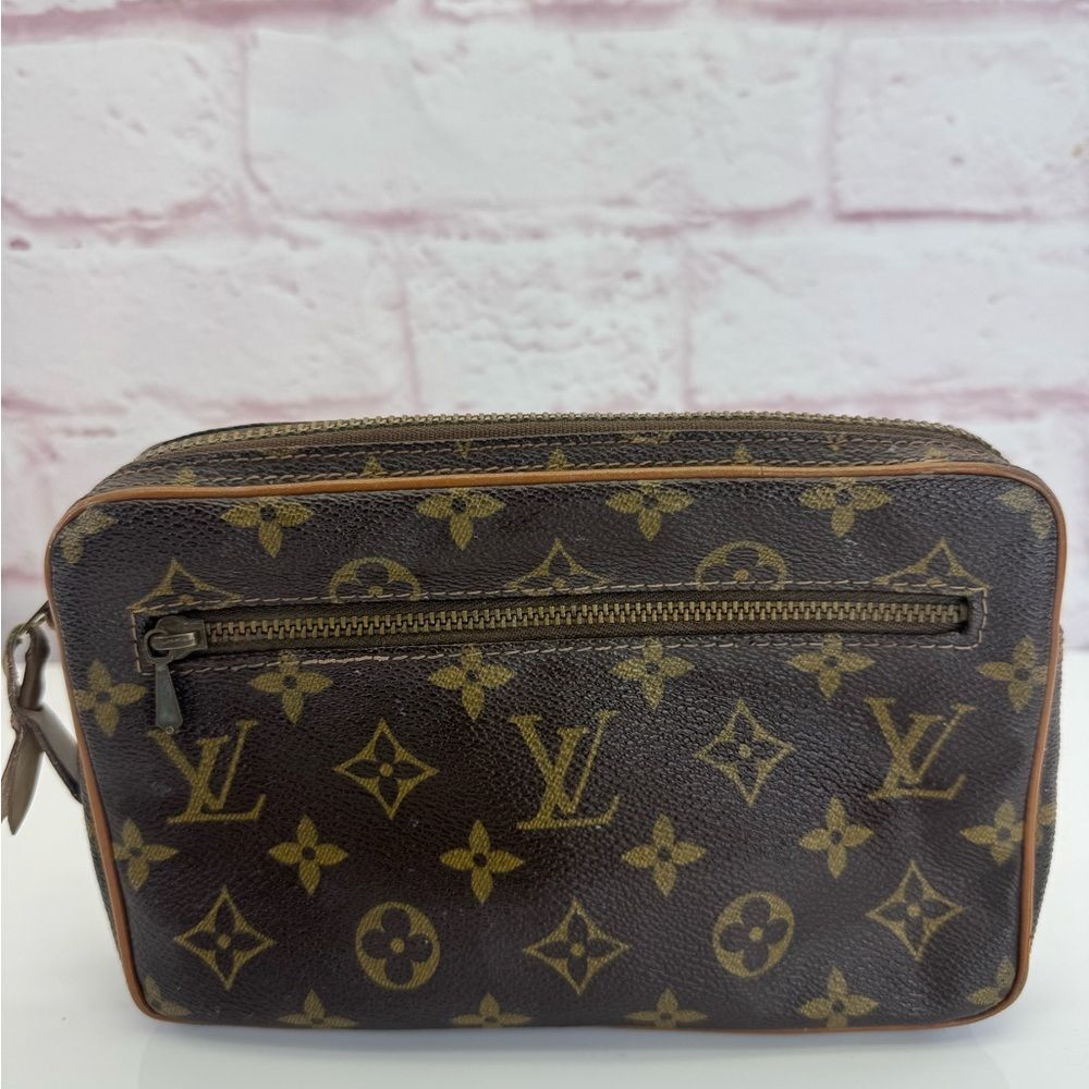 Vintage Louis Vuitton Monogram Toiletry Cosmetic Pouch Clutch - Picture 2 of 13